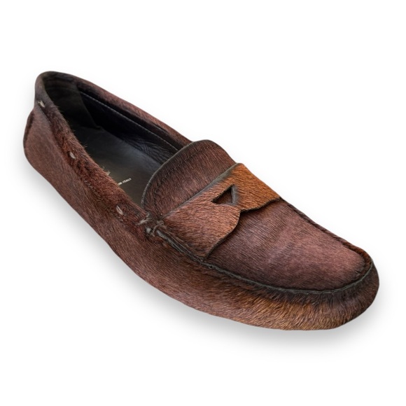 Prada Loafers Pony Hair Leather Brown - Picture 12 of 13